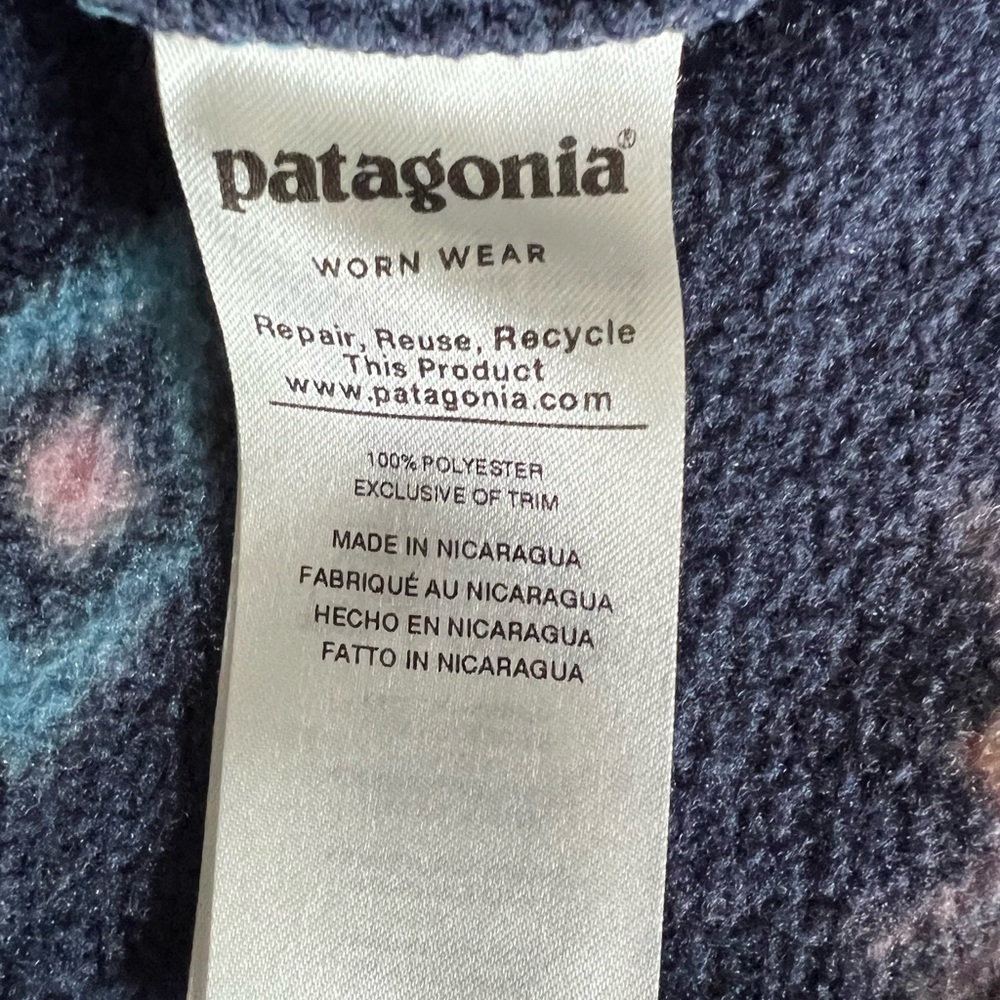 Patagonia Women’s Synchilla Snap-T Fleece Pullover, Space Spirits Pattern, Sz-XL - Picture 8 of 10